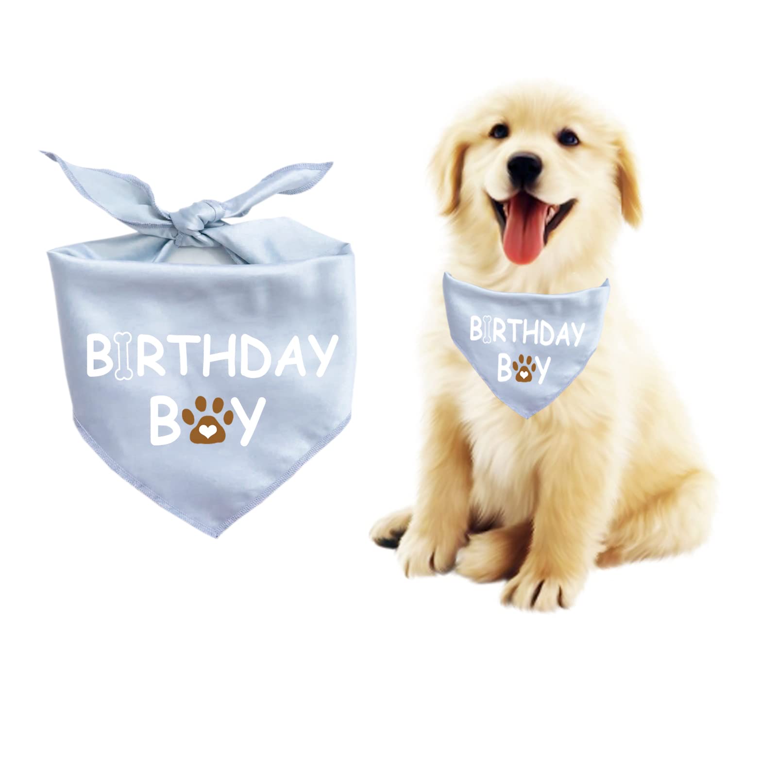 Waghaw Dog Birthday Bandana Dog Birthday Boy Girl Dog Birthday Supplies for Small Medium Large Pet(blue XLarge)