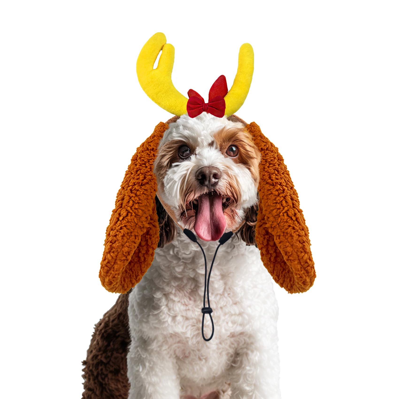 Plush Antler Dog Headband