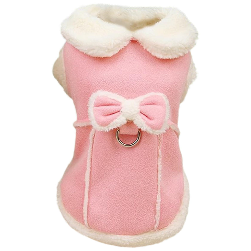 Chic Fleece Dog Dress with Bow