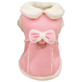Chic Fleece Dog Dress with Bow